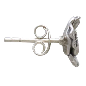 Sterling Silver Poppy Earrings Side View