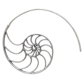 Sterling Silver Nautilus Spiral Hoop Earrings Back View