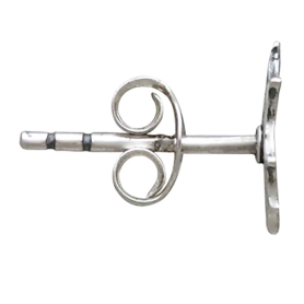 Sterling Silver Small Spiderweb Post Earrings Side View