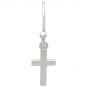 Sterling Silver Cross Dangle Earrings 25x7mm