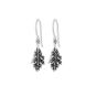 Nina Designs Sterling Silver Oak Leaf Dangle Earrings 33x9mm