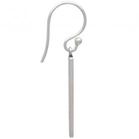  Sterling Silver Vertical Moon Phase Dangle Earrings 36x4mm