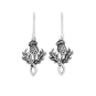 Nina Designs Sterling Silver Dimensional Thistle Dangle Earrings 36x15mm