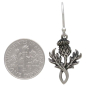 Sterling Silver Dimensional Thistle Dangle Earrings with Dime