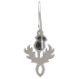Sterling Silver Dimensional Thistle Dangle Earrings Back View