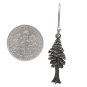 Sterling Silver Dimensional Pine Tree Dangle Earrings with Dime