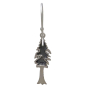 Sterling Silver Dimensional Pine Tree Dangle Earrings Back View