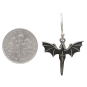 Sterling Silver Flying Dragon Dangle Earrings with Dime