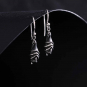 Sterling Silver Hanging Bat Dangle Earrings 29x8mm