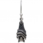 Sterling Silver Hanging Bat Dangle Earrings 29x8mm