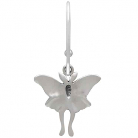 Sterling Silver Luna Moth Dangle Earrings 30x15mm