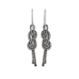 Sterling Silver Figure 8 Knot Dangle Earrings 45x8mm