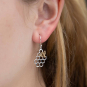 Sterling Silver Honeycomb and Bee Dangle Earrings