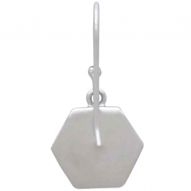 Mixed Metal Hexagon and Bee Dangle Earrings 26x13mm