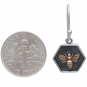 Mixed Metal Hexagon and Bee Dangle Earrings 26x13mm