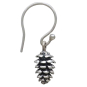 Sterling Silver Pinecone Dangle Earrings Side View