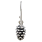 Sterling Silver Pinecone Dangle Earrings Back View