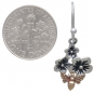 Sterling Silver Cherry Blossom Earrings w Bronze Bee 30x13mm