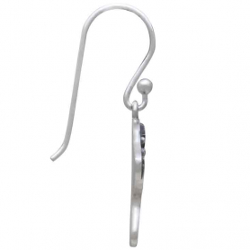 Silver Mushroom Earrings with Bronze Star and Moon 30x16mm