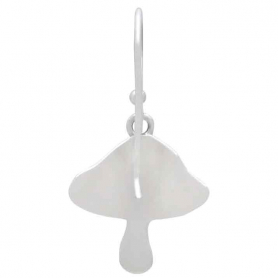 Silver Mushroom Earrings with Bronze Star and Moon 30x16mm