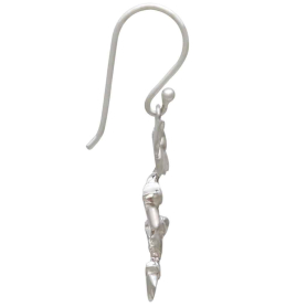 Sterling Silver Bat Cluster Dangle Earrings Side View