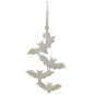 Sterling Silver Bat Cluster Dangle Earrings Back View