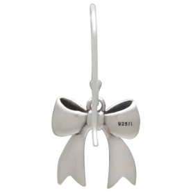 Sterling Silver Bow Dangle Earrings Back View