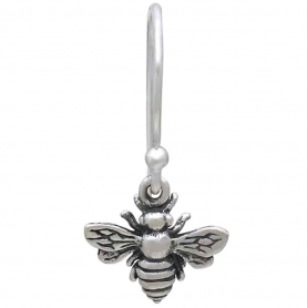  Sterling Silver Bee Dangle Earrings 23x11mm