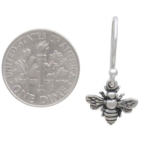  Sterling Silver Bee Dangle Earrings 23x11mm