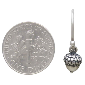 Sterling Silver Acorn Dangle Earrings with Dime