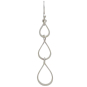Sterling Silver Teardrop Link Dangle Earrings Front View