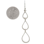 Sterling Silver Teardrop Link Dangle Earrings with Dime