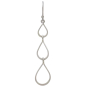 Sterling Silver Teardrop Link Dangle Earrings Back View