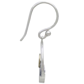 Silver Circle Mountain Earrings with Bronze Sun Side View