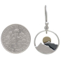 Silver Circle Mountain Earrings with Bronze Sun with Dime