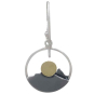 Silver Circle Mountain Earrings with Bronze Sun Back View