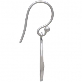 Silver Mushroom Dangle Earrings with Bronze Moon 28x15mm