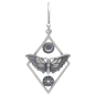 Sterling Silver Geometric Moth Dangle Earrings Front View