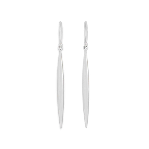 Nina Designs Sterling Silver Long Pod Dangle Earrings 54x4mm