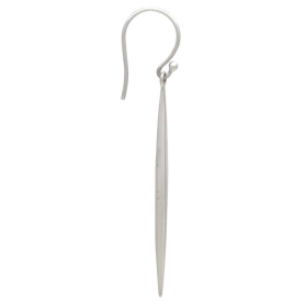 Sterling Silver Long Pod Dangle Earrings Side View