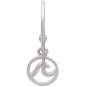 Sterling Silver Wave Dangle Earrings 22x8mm