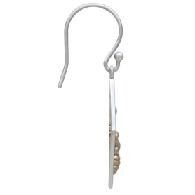 Mixed Metal Bee and Sun Dangle Earrings  Side View