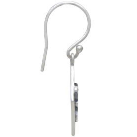 Sterling Silver Geometric Luna Moth Dangle Earrings Side View