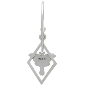 Sterling Silver Geometric Luna Moth Dangle Earrings Back View