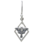 Sterling Silver Geometric Luna Moth Dangle Earrings Front View