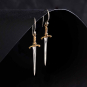 Nina Designs Sterling Silver Sword Dangle Earrings 