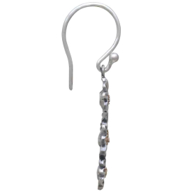 Mixed Metal Daisy Cluster Charm Dangle Earrings Side View