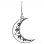 Sterling Silver Mandala Moon Dangle Earrings Front View