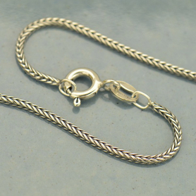 Sterling Silver Round Foxtail Chain