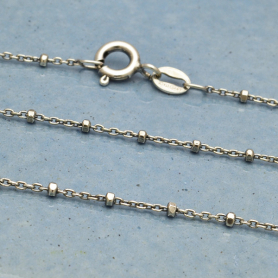 Sterling Silver Diamond Cut Station Chain